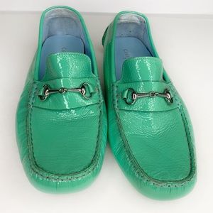 Cole Haan Drivers Loafers Turquoise Soft Patent